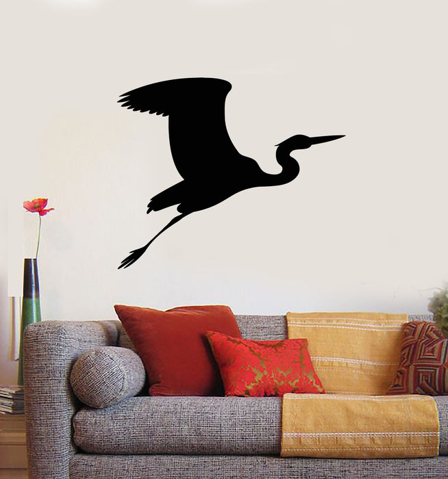 Vinyl Wall Decal Flying Bird Stork Silhouette Home Room Decor Stickers Mural (g1073)