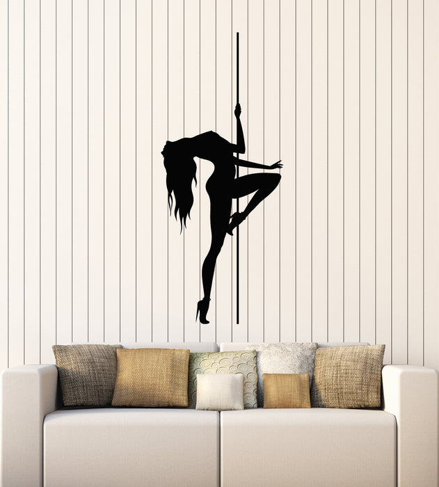 Vinyl Wall Decal Stripper Striptease Pole Dance Nude Woman Stickers Mural (g3711)