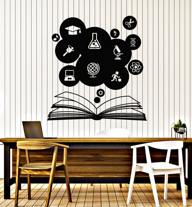 Vinyl Wall Decal Education Science Open Book Study School Classroom Stickers Mural (g2927)