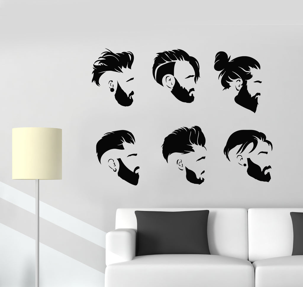 Vinyl Wall Decal Men's Haircuts Boy Style Barbershop Stickers