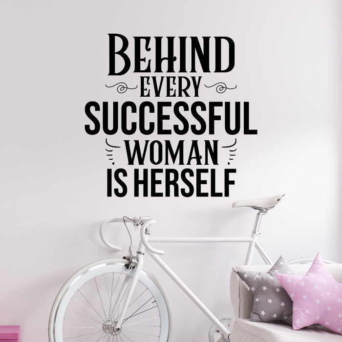 Vinyl Wall Decal Successul Woman Girl Female Phrase Words Quote Office Business Lady Boss Stickers Mural (ig6486)