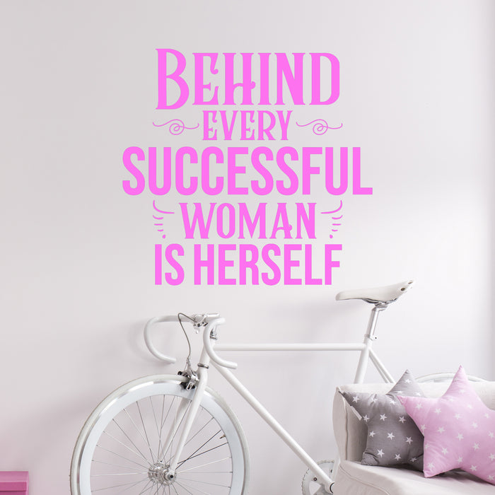 Vinyl Wall Decal Successul Woman Girl Female Phrase Words Quote Office Business Lady Boss Stickers Mural (ig6486)