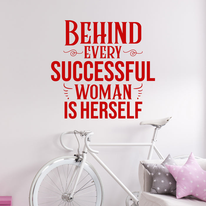 Vinyl Wall Decal Successul Woman Girl Female Phrase Words Quote Office Business Lady Boss Stickers Mural (ig6486)