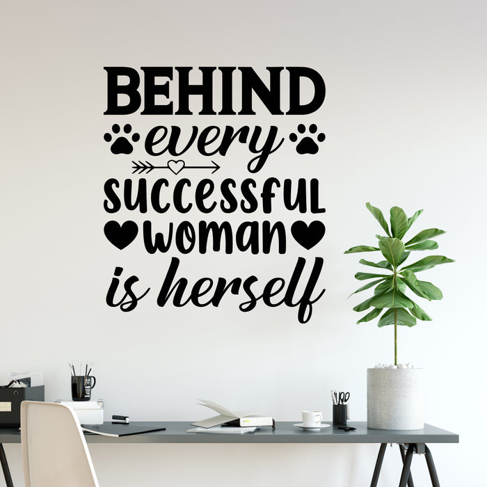 Successful Woman Vinyl Wall Decal Inspirational Quote Phrase Words Office Business Lady Stickers Mural (ig6483)