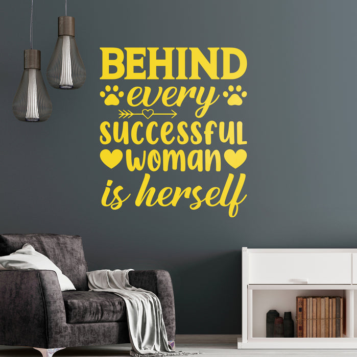 Successful Woman Vinyl Wall Decal Inspirational Quote Phrase Words Office Business Lady Stickers Mural (ig6483)