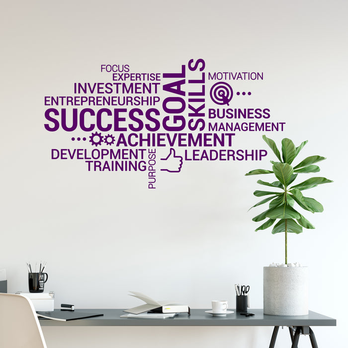 Vinyl Wall Decal Success Office Motivational Words Business Decor Leadership Stickers Mural (ig6457)