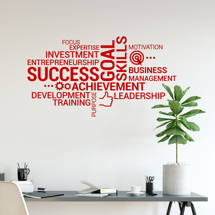 Vinyl Wall Decal Success Office Motivational Words Business Decor Leadership Stickers Mural (ig6457)