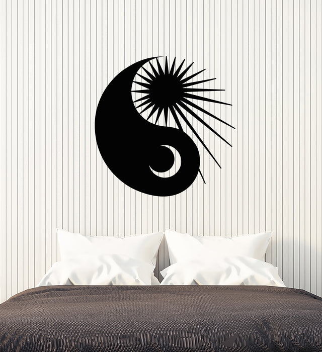 Vinyl Wall Decal Day Night Yin Yang Symbol Sun Moon Bedroom Stickers Mural (g4781)