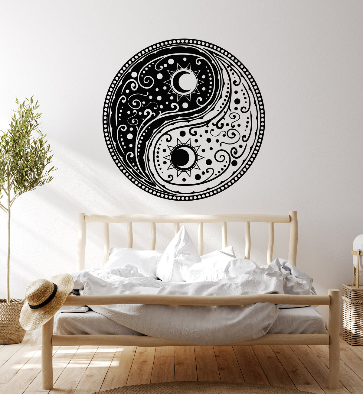 Vinyl Wall Decal Yin Yang Sun Moon Bedroom Ornament Stickers Mural (g4 ...