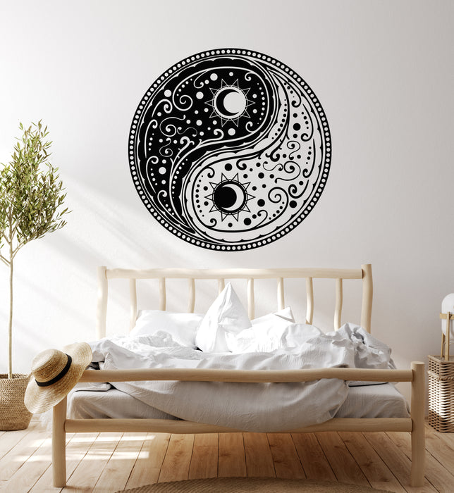 Vinyl Wall Decal Yin Yang Sun Moon Bedroom Ornament Stickers Mural (g4795)