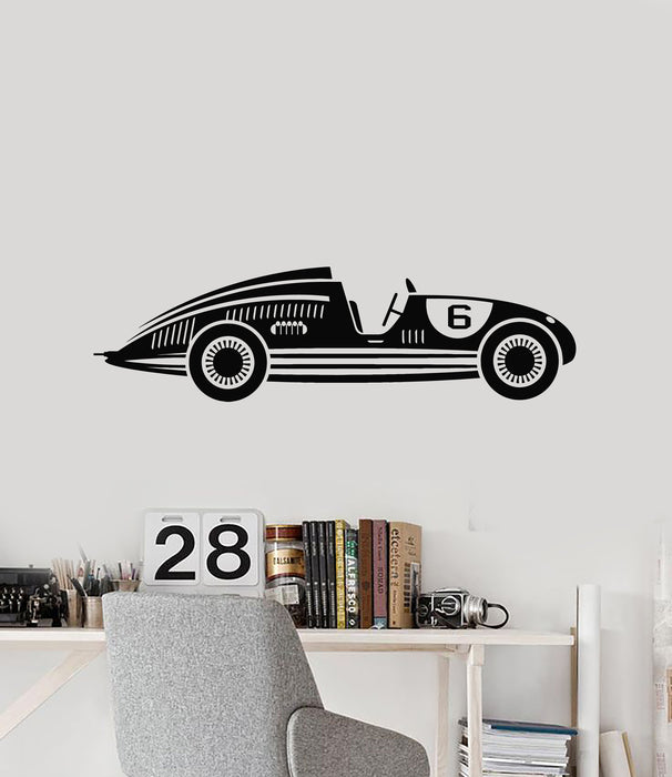 Vinyl Wall Decal Retro Car Racing Auto Sport Boys Room Stickers Mural (g498)