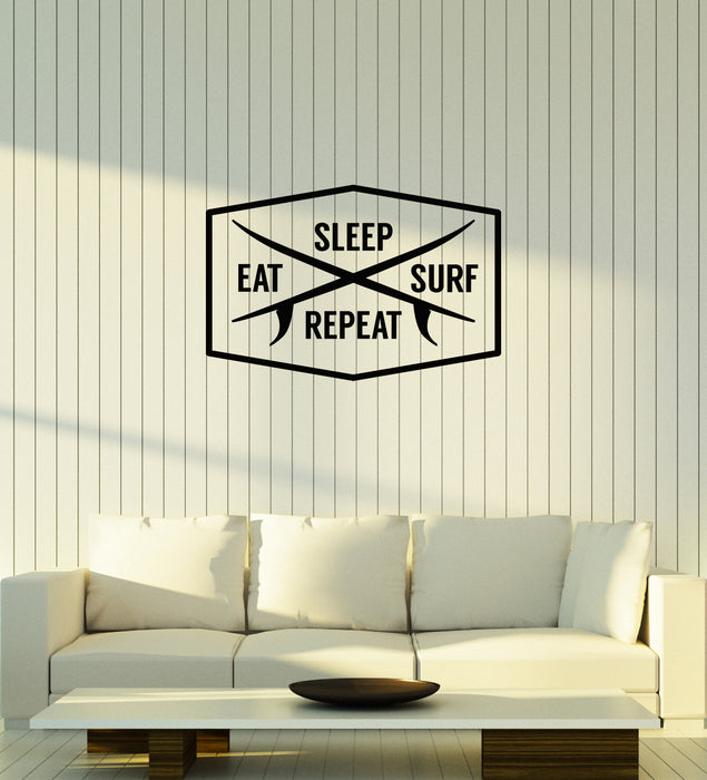 Vinyl Wall Decal Surfing Surfer Lifestyle Beach Style Surf Quote Words Stickers Mural (ig6024)