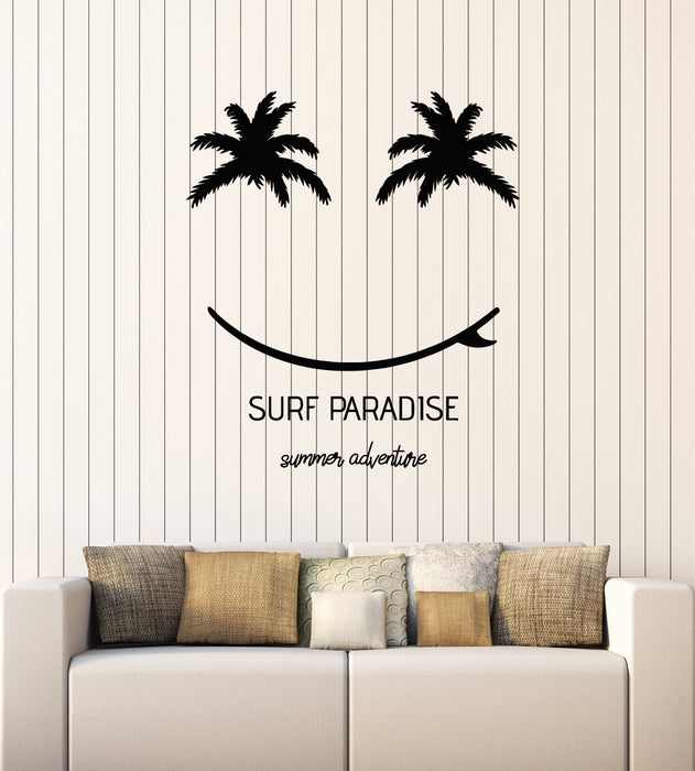 Vinyl Wall Decal Surfing Time Surf Paradise Beach Style Summer Stickers Mural (g3612)