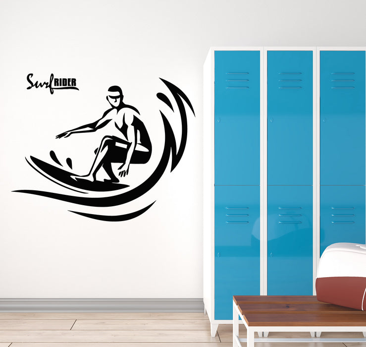Vinyl Wall Decal Surf Rider Extreme Water Sports Surfing Decor Stickers Mural (g6206)