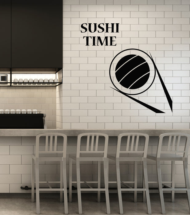 Vinyl Wall Decal Sushi Time Japanese Food Oriental Asian Restaurant Stickers Mural (g1941)