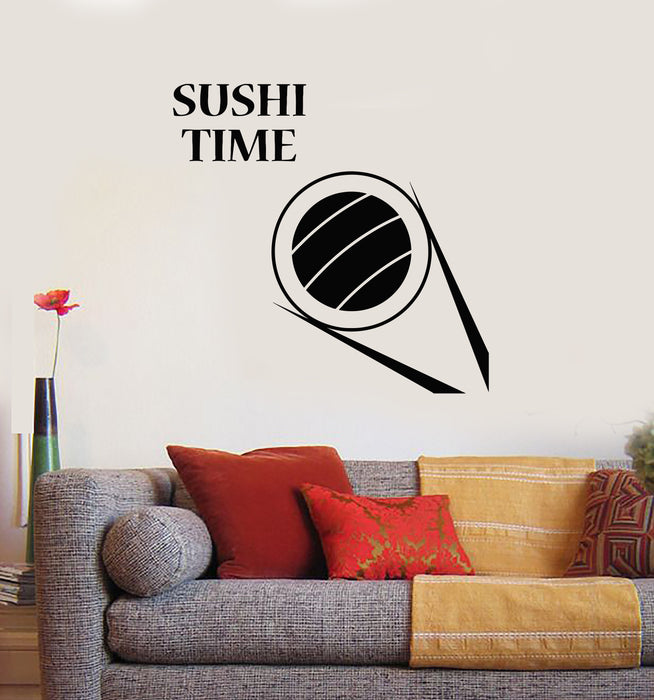 Vinyl Wall Decal Sushi Time Japanese Food Oriental Asian Restaurant Stickers Mural (g1941)