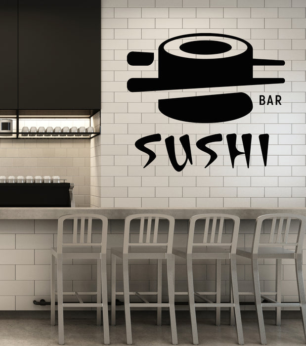 Vinyl Wall Decal Sushi Bar Eating Japanese Food Restaurant Kitchen Stickers Mural (g2986)