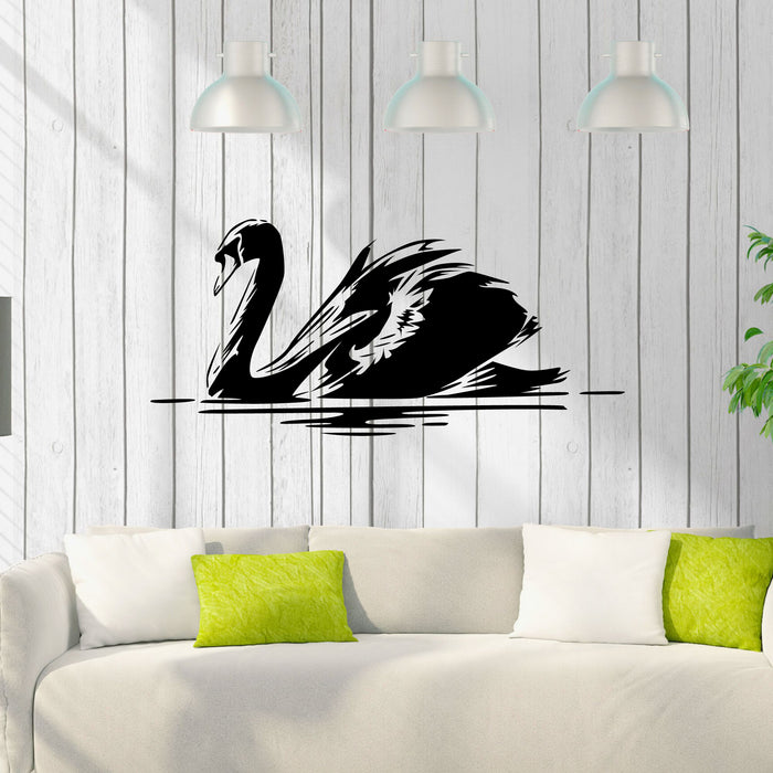 Swan Vinyl Wall Decal Beautiful Bird Animal Stickers Mural (k224)