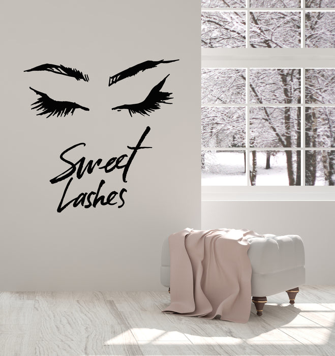 Vinyl Wall Decal Sweet Lashes Beautiful Eyes Beauty Salon Stickers Mural (g2471)