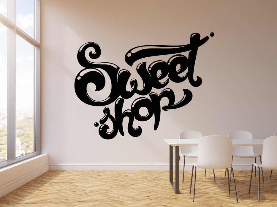 Vinyl Wall Decal Sweet Shop Inscription Confectionary Candy Cake Stickers Mural (g1245)