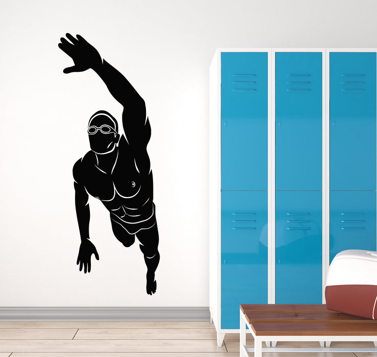 Vinyl Wall Decal Swimmer Sport Swim Breaststroke Water Stickers Mural (g465)