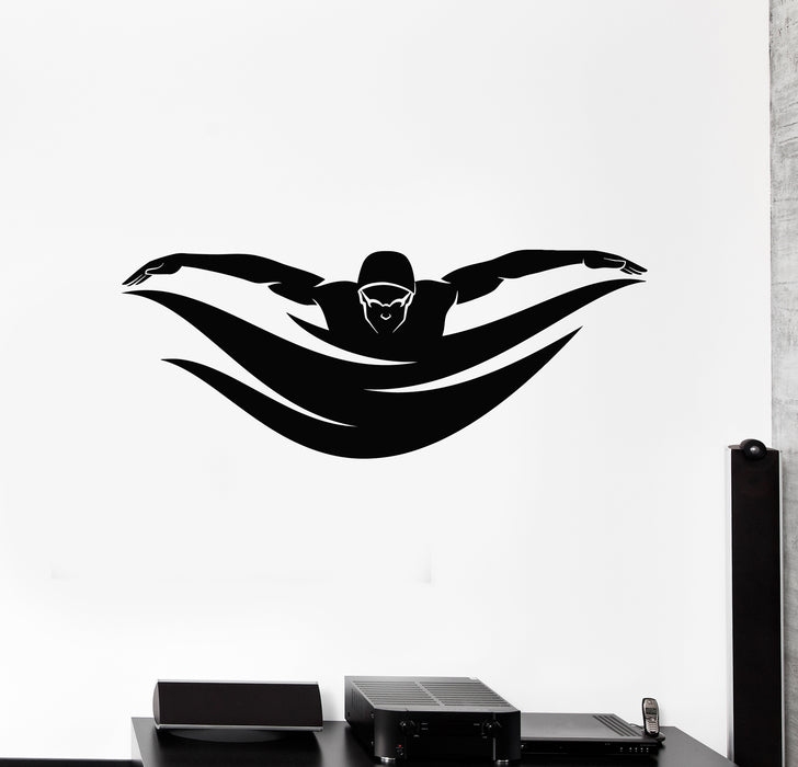 Vinyl Wall Decal Swim Breaststroke Pool Swimming Water Sports Stickers Mural (g594)