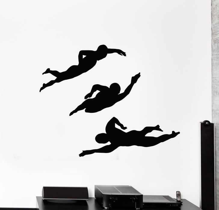 Vinyl Wall Decal Swimmer Swim Water Swimming Pool In Action Stickers Mural (g697)