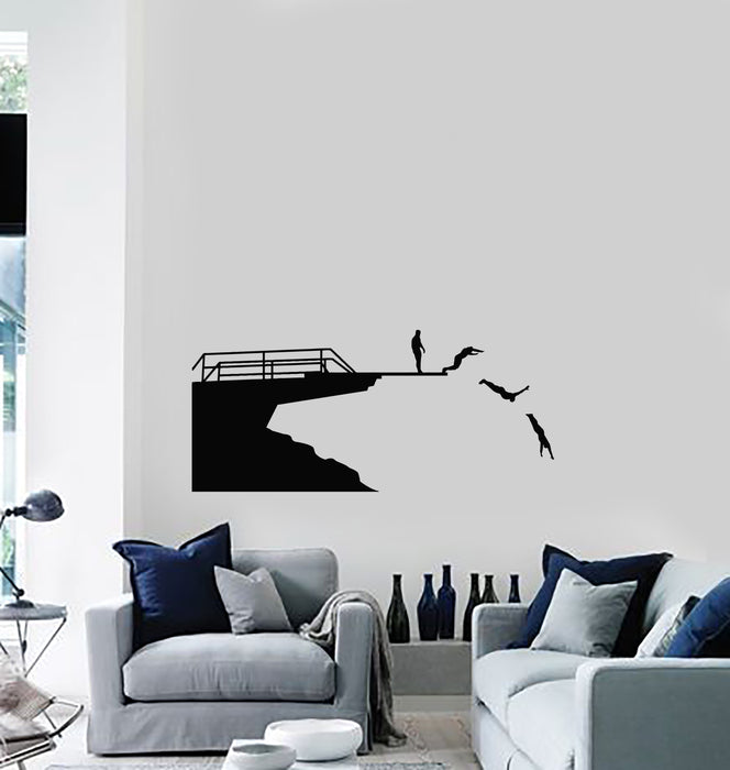 Vinyl Wall Decal Diving Swimmers Water Decor Sport Stickers Mural (g223)