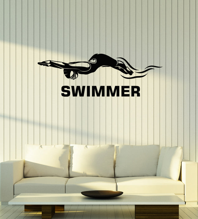 Vinyl Wall Decal Swimmer Water Sports Swimming Swim Decor Stickers Mural (g6659)