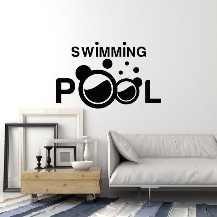 Vinyl Wall Decal Swimming Pool Interior Idea Decor Swimmer Room Art St ...