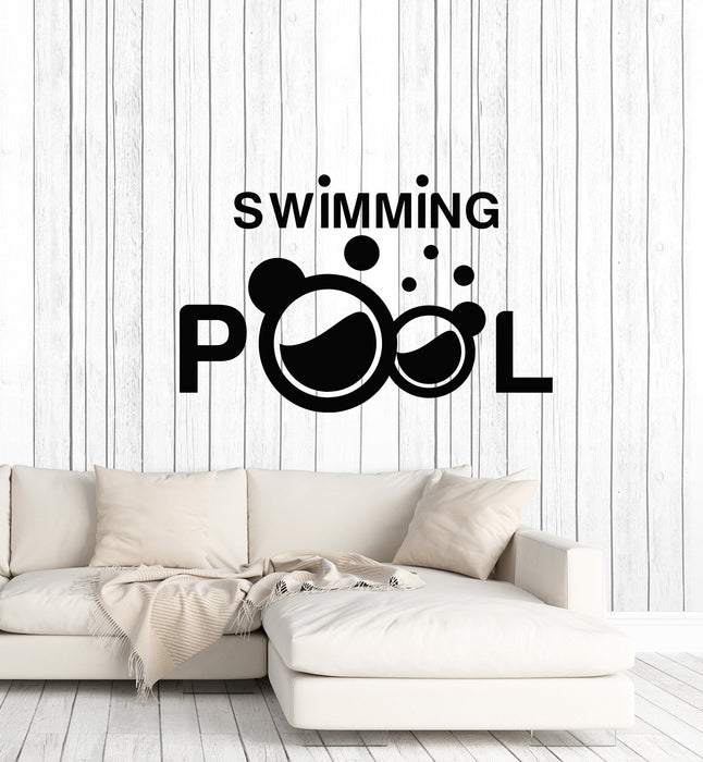 Vinyl Wall Decal Swimming Pool Interior Idea Decor Swimmer Room Art St ...