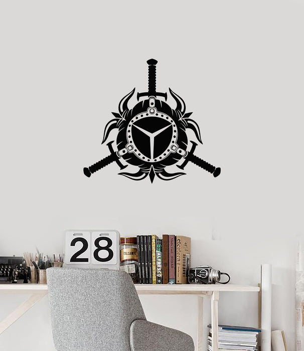 Vinyl Wall Decal Swords Shield Decor Interior Idea for Kids Room Stickers Mural (ig5877)