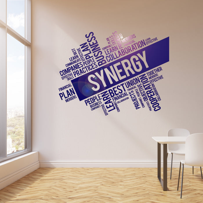Autocollant mural en vinyle Synergy Collaboration Business Office Space Art Words Stickers Mural (ig6254)