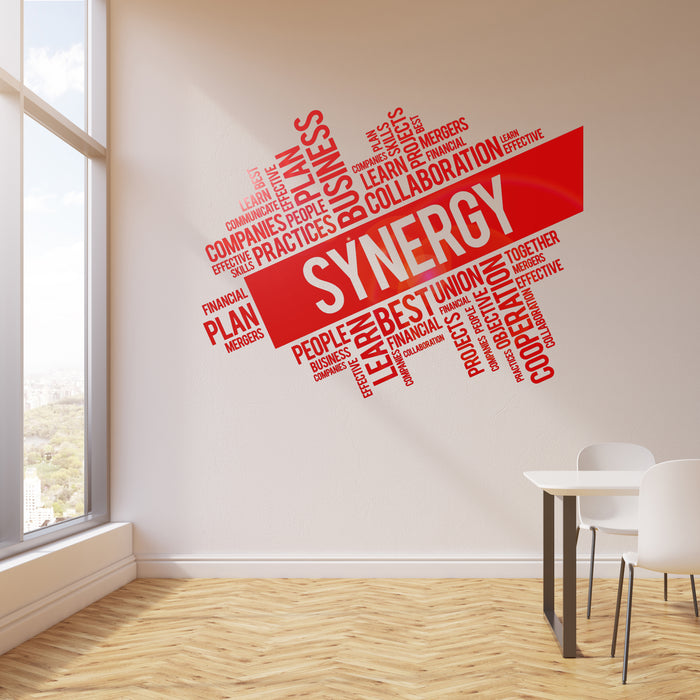 Autocollant mural en vinyle Synergy Collaboration Business Office Space Art Words Stickers Mural (ig6254)