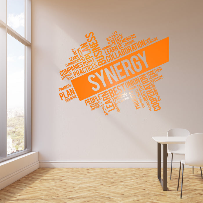 Autocollant mural en vinyle Synergy Collaboration Business Office Space Art Words Stickers Mural (ig6254)