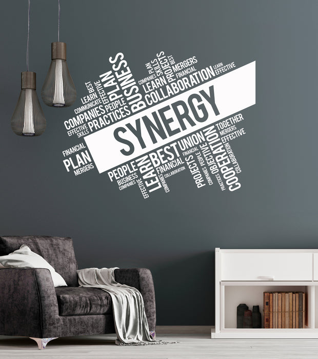 Autocollant mural en vinyle Synergy Collaboration Business Office Space Art Words Stickers Mural (ig6254)