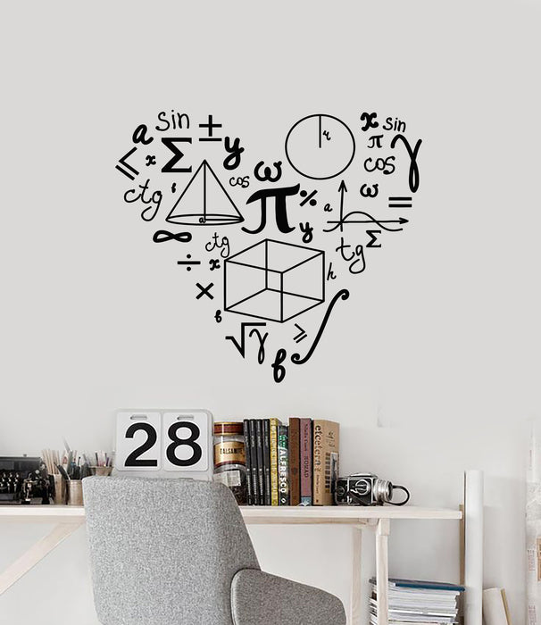 Vinyl Wall Decal Math School Class Teen Room Mathematics Love Stickers Mural (g1736)