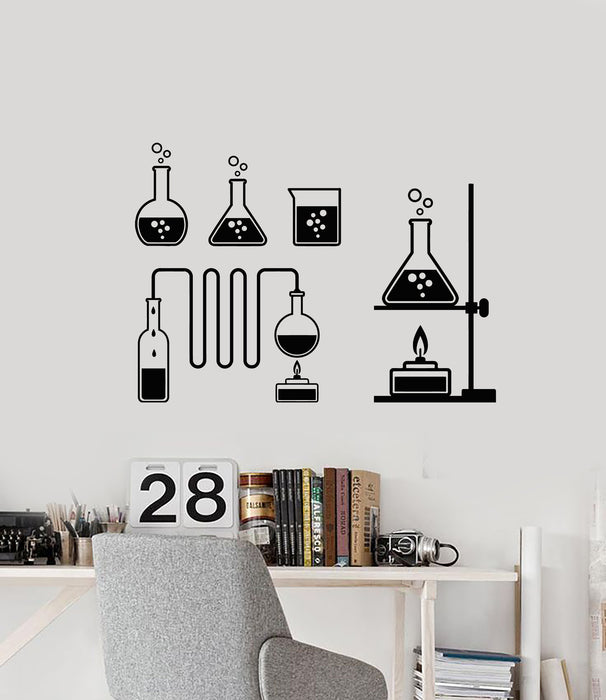 Vinyl Wall Decal Tube Bubbles Science Chemistry Laboratory School Stickers Mural (g1640)