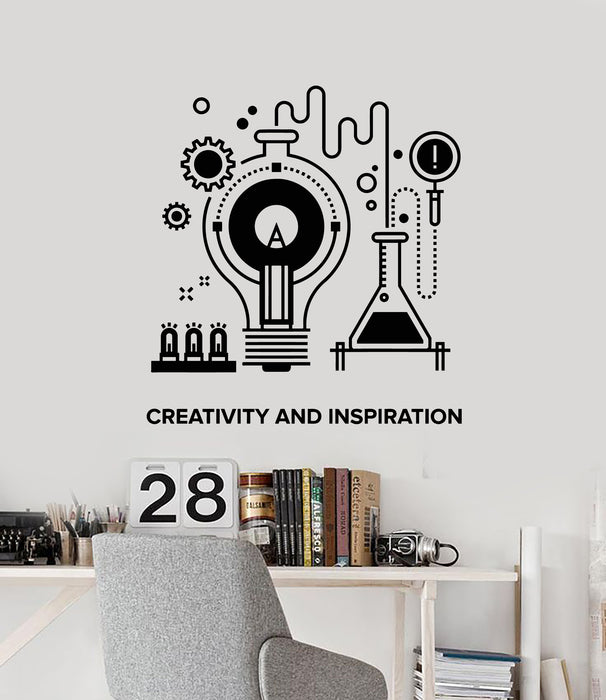 Vinyl Wall Decal School Creative Inspiration Chemistry Table Teen Room Stickers Mural (g1695)
