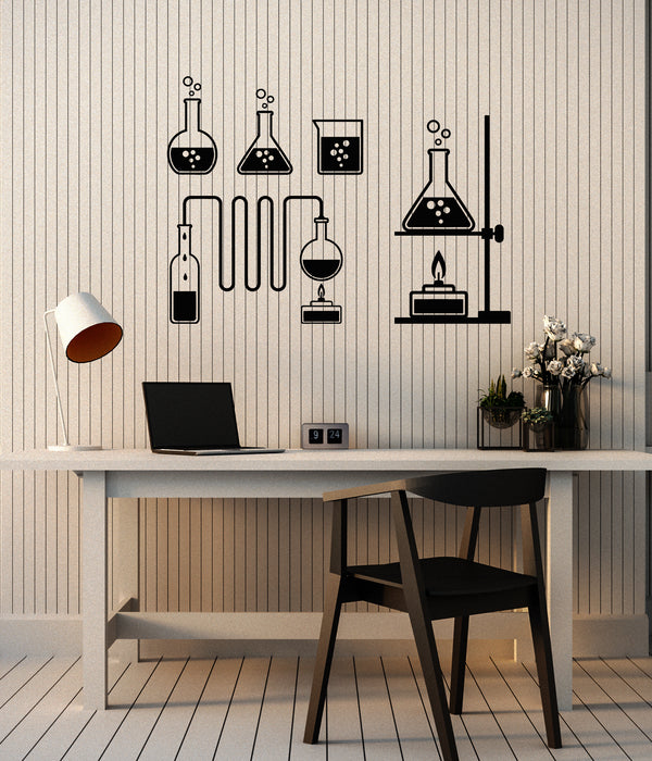 Vinyl Wall Decal Tube Bubbles Science Chemistry Laboratory School Stickers Mural (g1640)