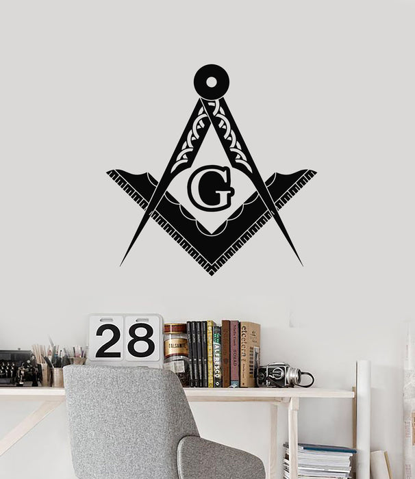 Vinyl Wall Decal Freemasons Art Masonic Sign Symbol Decor Stickers Mural (g4888)