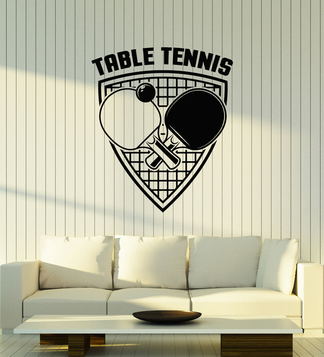 Autocollant mural en vinyle pour raquettes de tennis de table, jeu de sport, club de décoration, autocollants muraux (g4037)