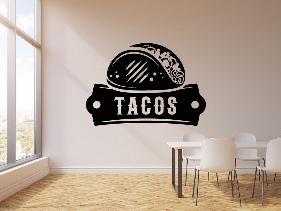 Vinyl Wall Decal Traditional Mexican Food Tasty Tacos Kitchen Decor Stickers Mural (g1566)