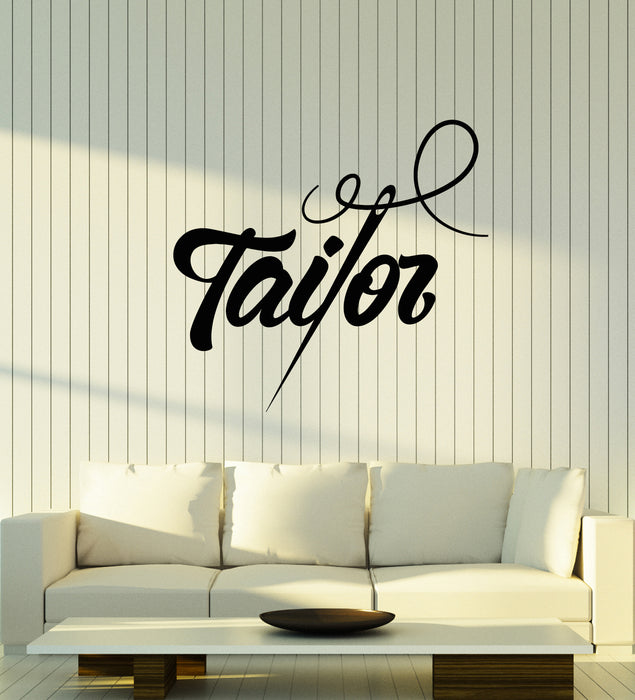 Vinyl Wall Decal Tailor Atelier Clothing Thread Needle Sewing Studio Stickers Mural (g1492)