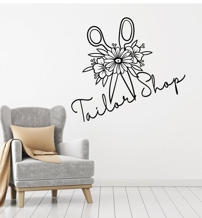 Vinyl Wall Decal Tailor Shop Sewing Atelier Clothing Fashion Stickers Mural (g3962)