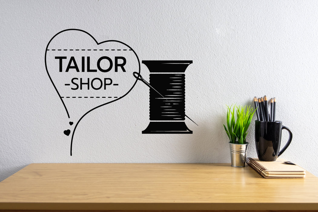 Vinyl Wall Decal Tailor Shop Fashion Design Clothing Atelier Shop Stickers Mural (g8257)