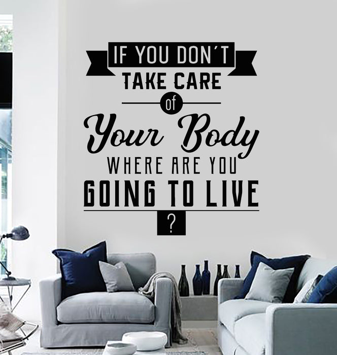 Vinyl Wall Decal Take Care Of Body Motivation Health Healthy Quote Words Stickers Mural (g2776)
