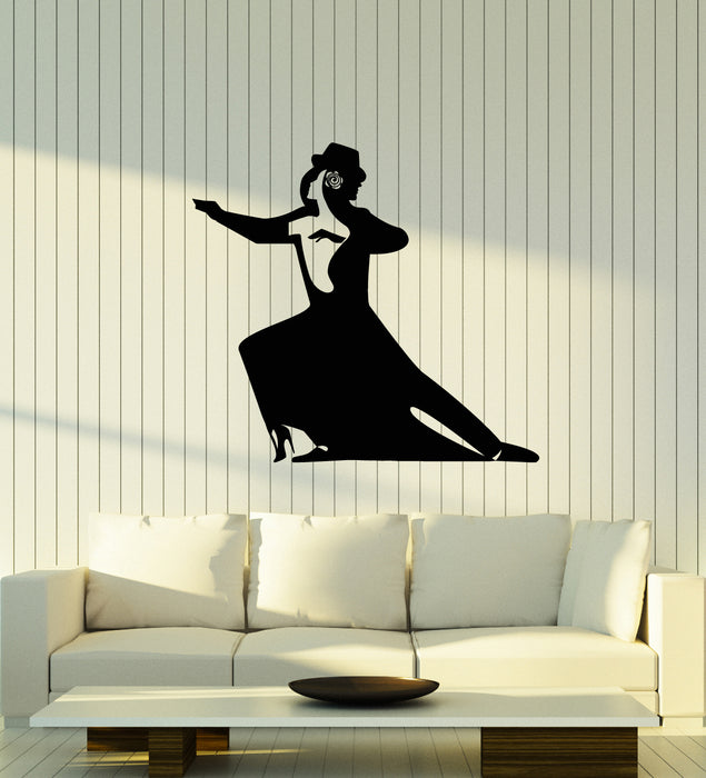 Vinyl Wall Decal Tango Dancers Passion Dancing Couple Dance School Stickers Mural (g2042)