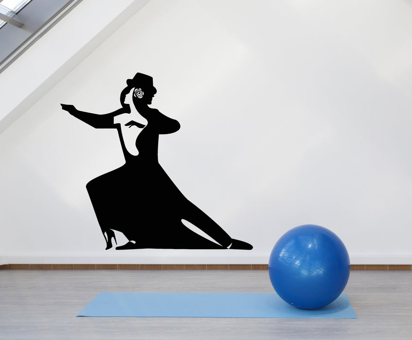 Vinyl Wall Decal Tango Dancers Passion Dancing Couple Dance School Stickers Mural (g2042)