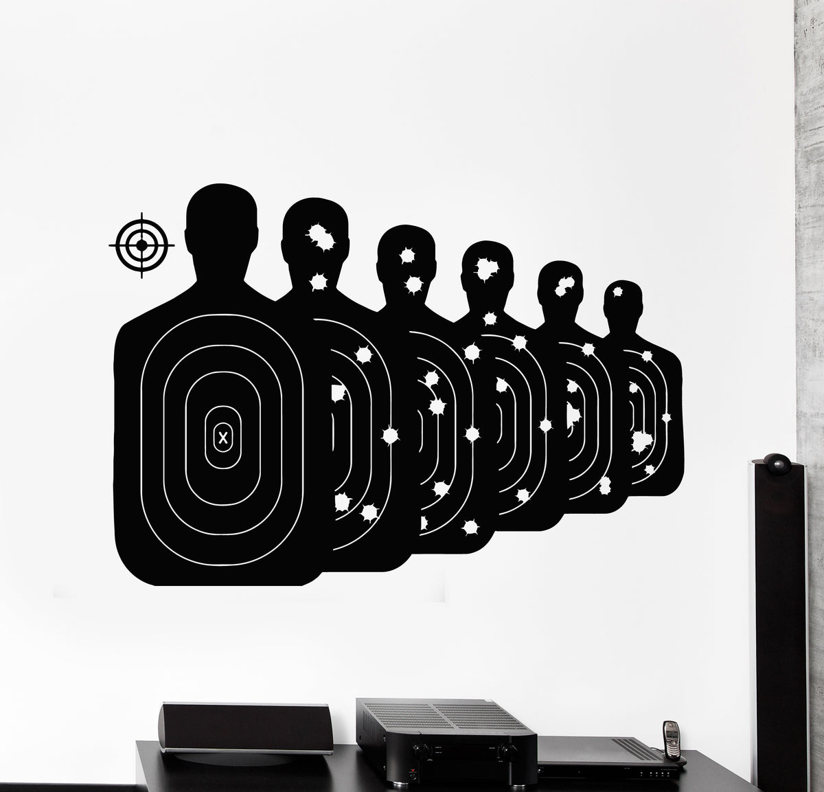 Range Target Decal Vinyl Wall Decal Targets For Shooting Game Sport Hunting Club Stickers ...